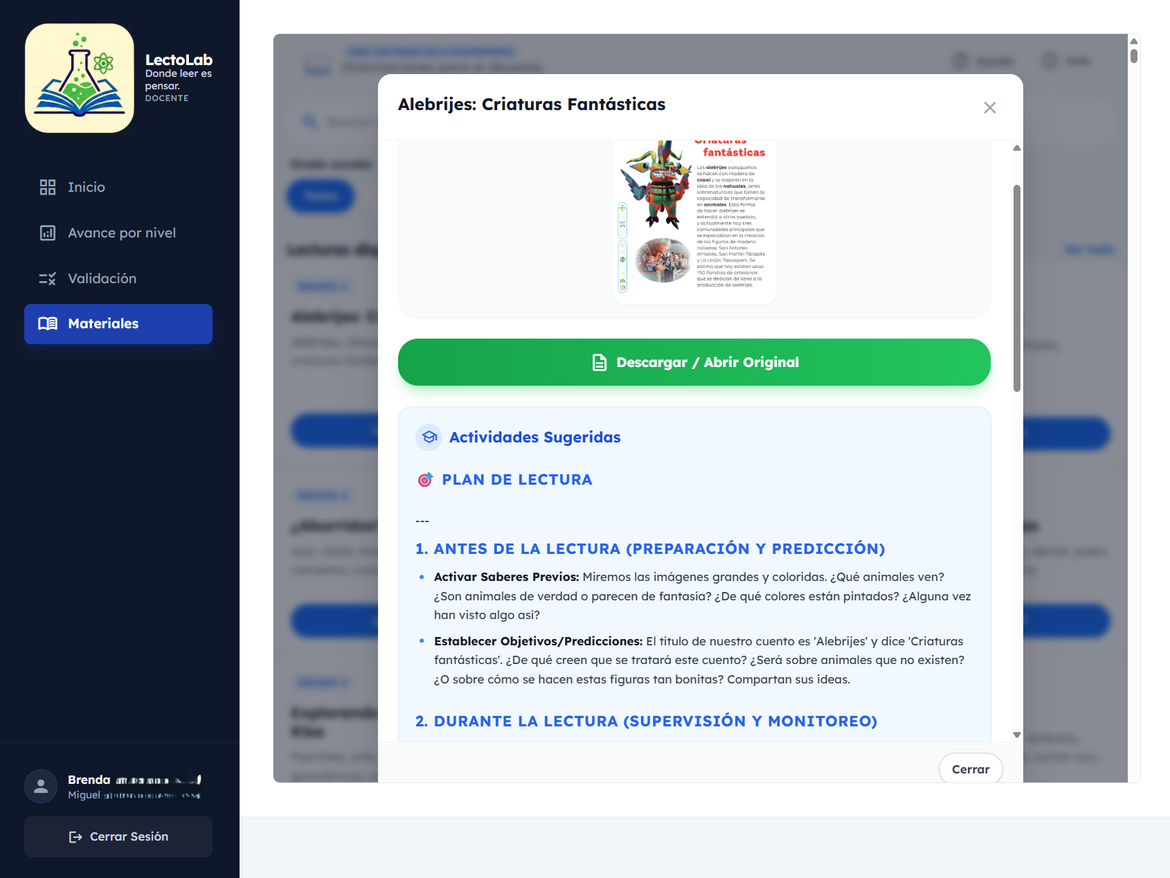 Captura del dashboard